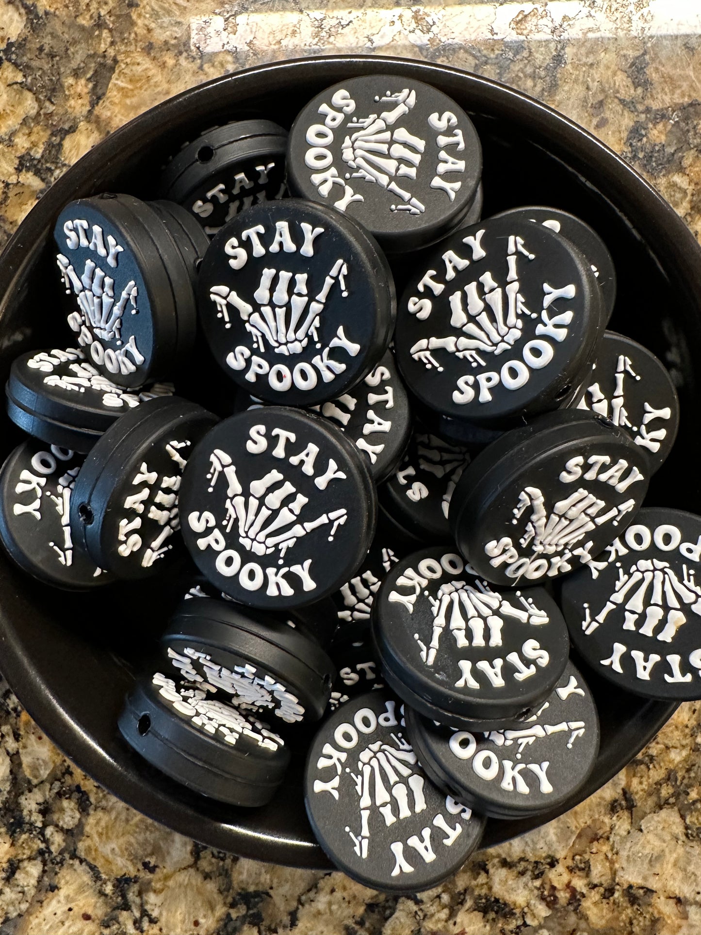 Stay Spooky Silicone Focal (White)