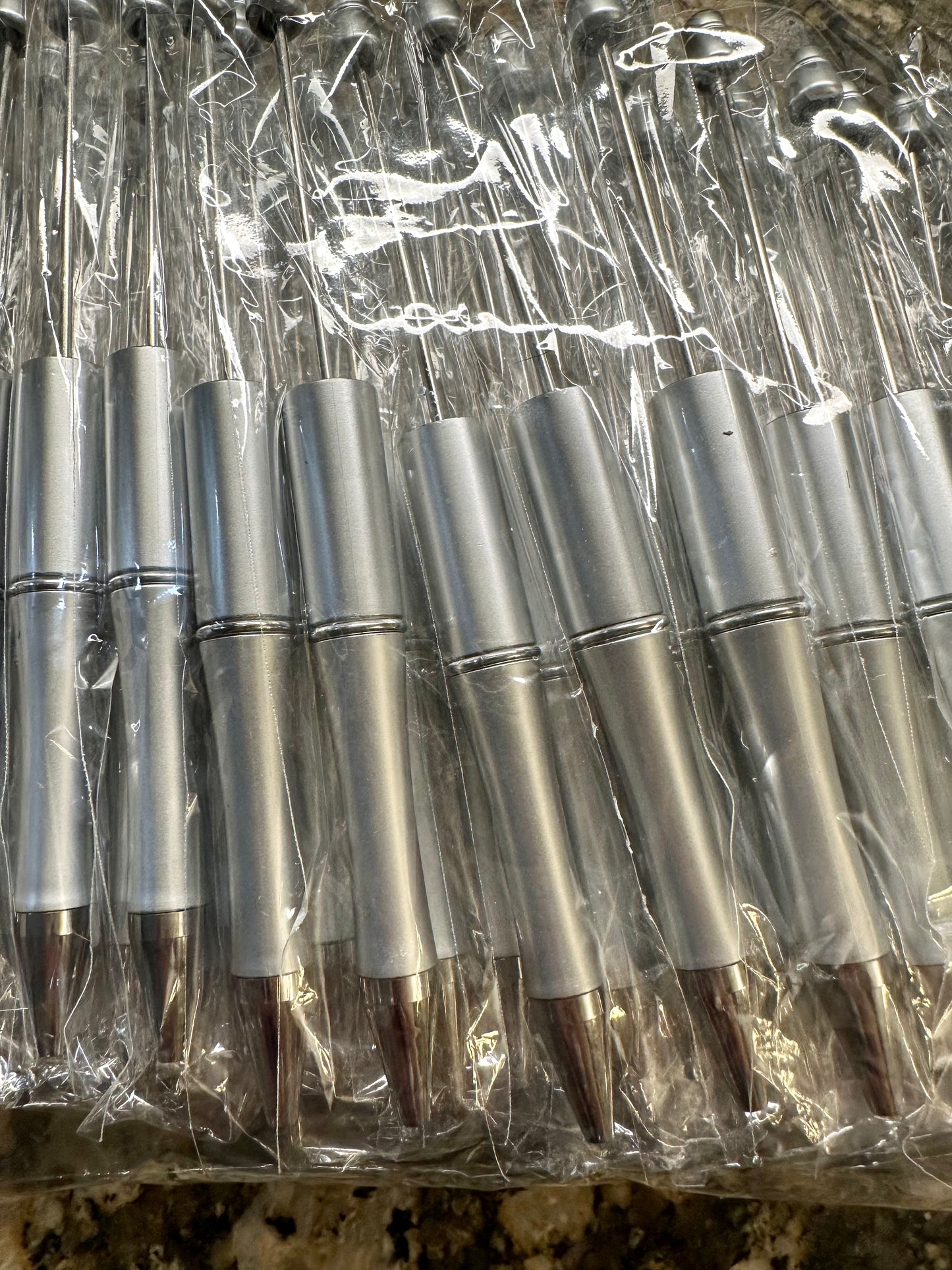 Silver Beadable Pen (plastic)