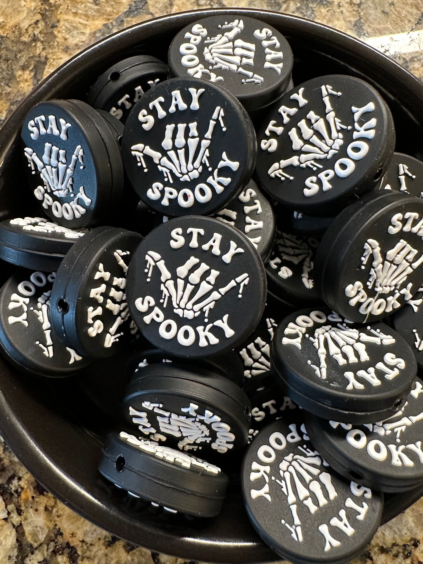 Stay Spooky Silicone Focal (White)
