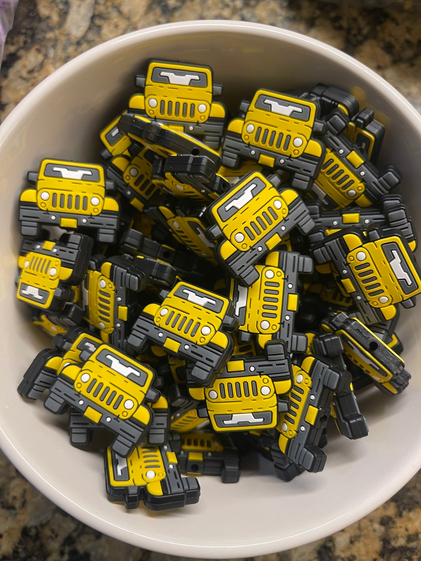 Yellow Jeep Silicone Focal