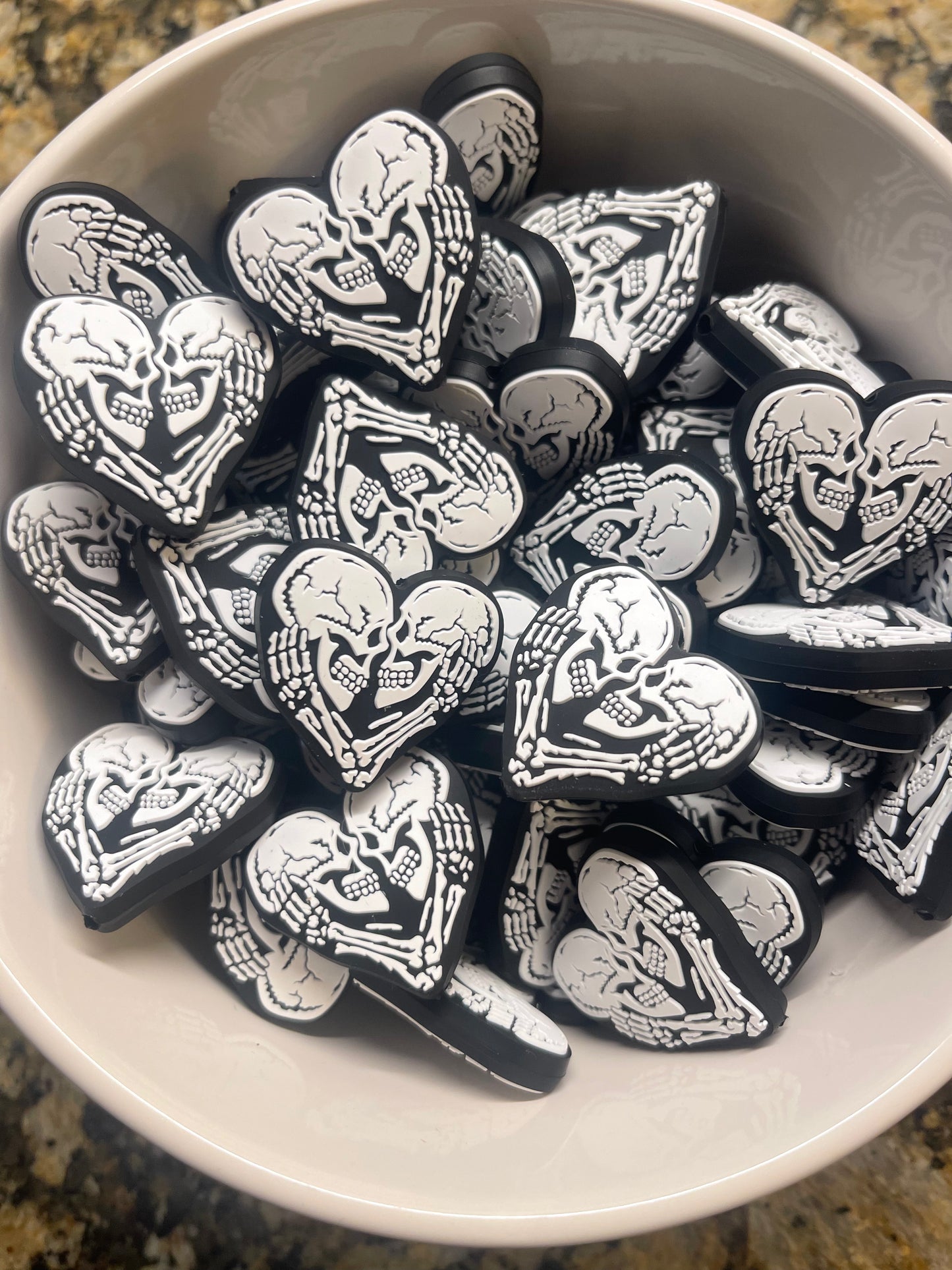 Skeleton Heart Silicone Focal