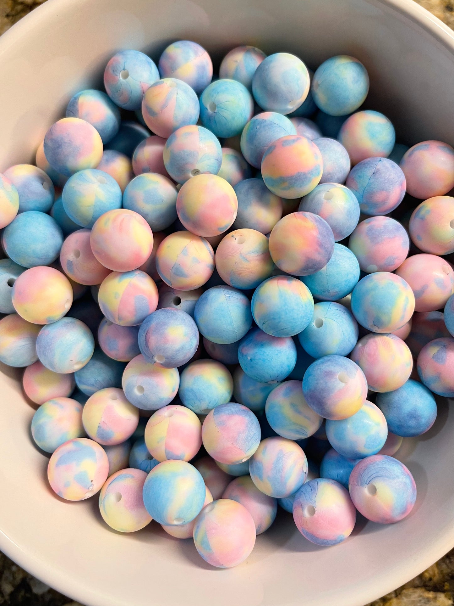 Tie dye print Pastel Silicone (15mm)