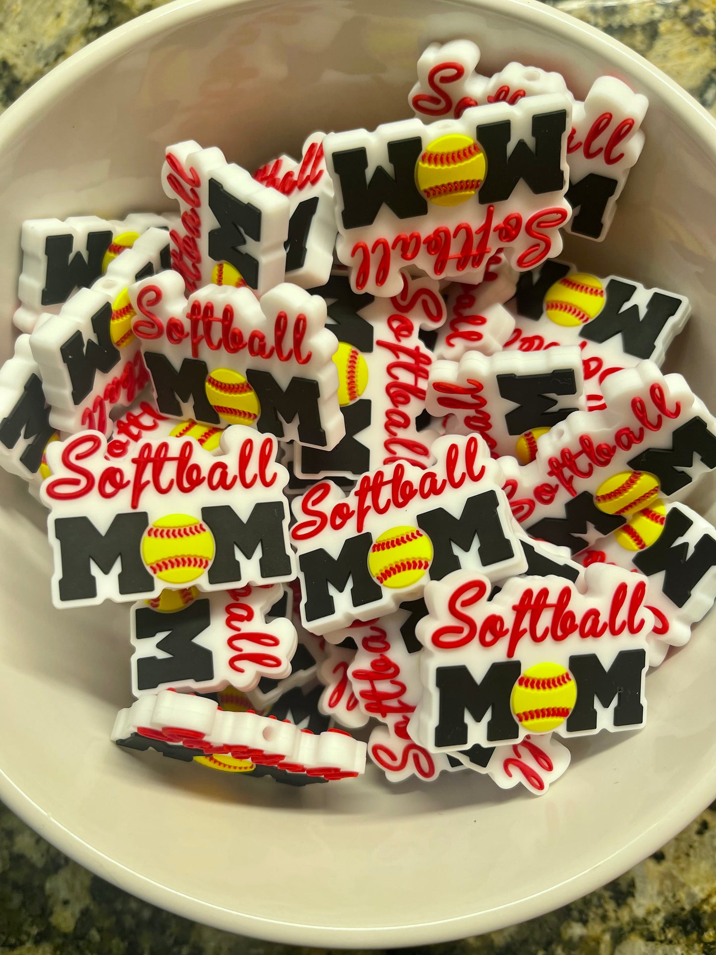Softball Mom Silicone Focal