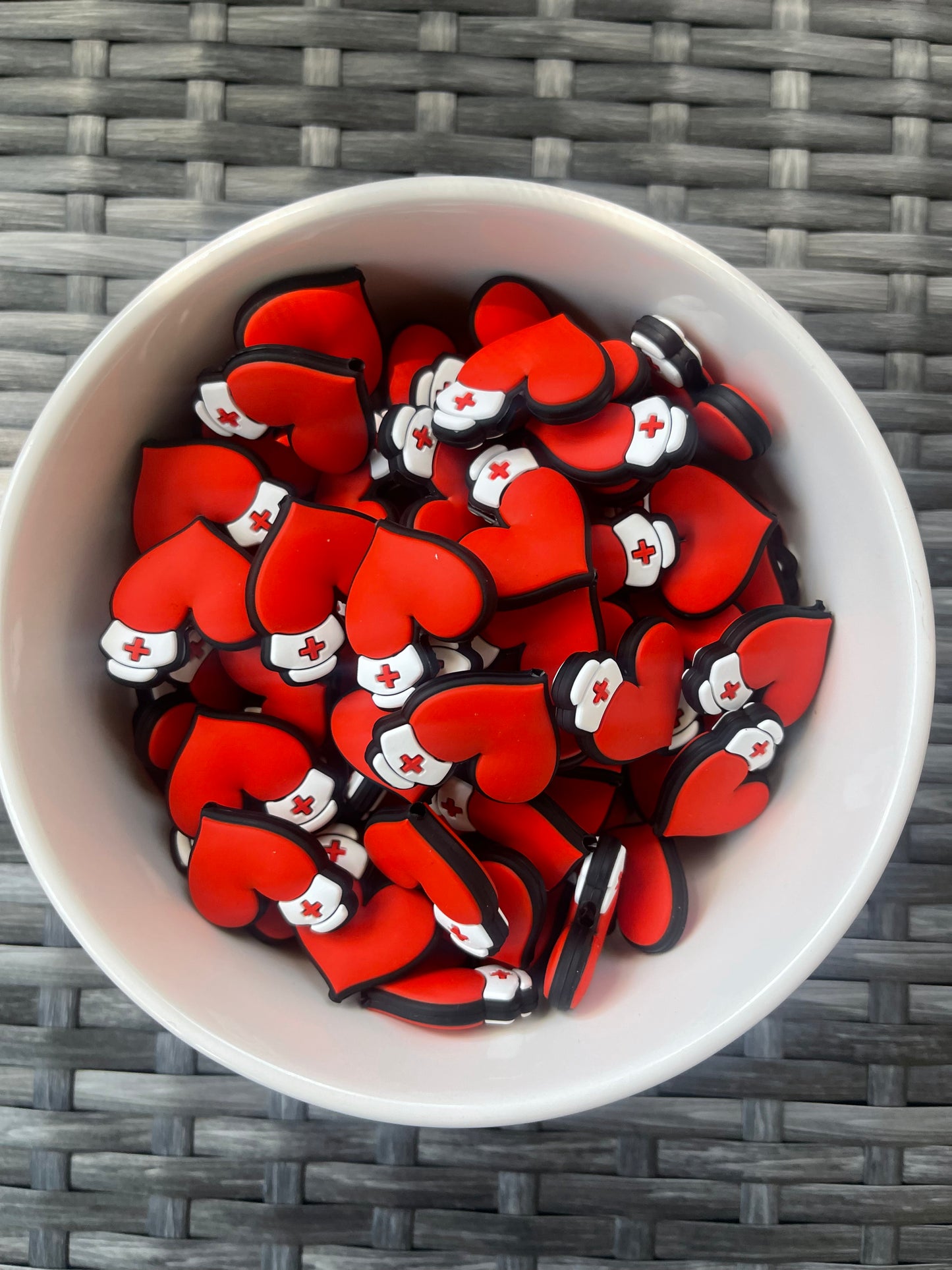 Doctor Heart w/hat Silicone Focal Beads