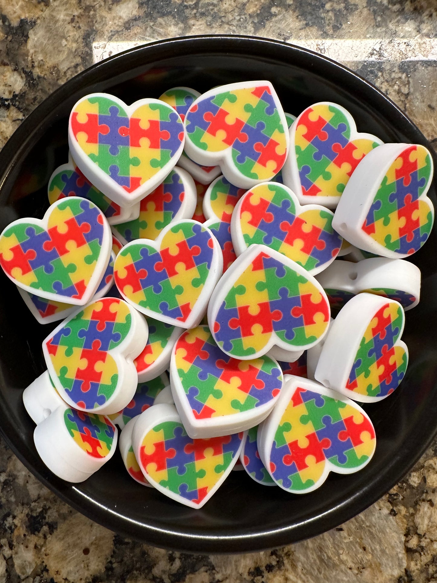 Autism Heart Silicone Focal