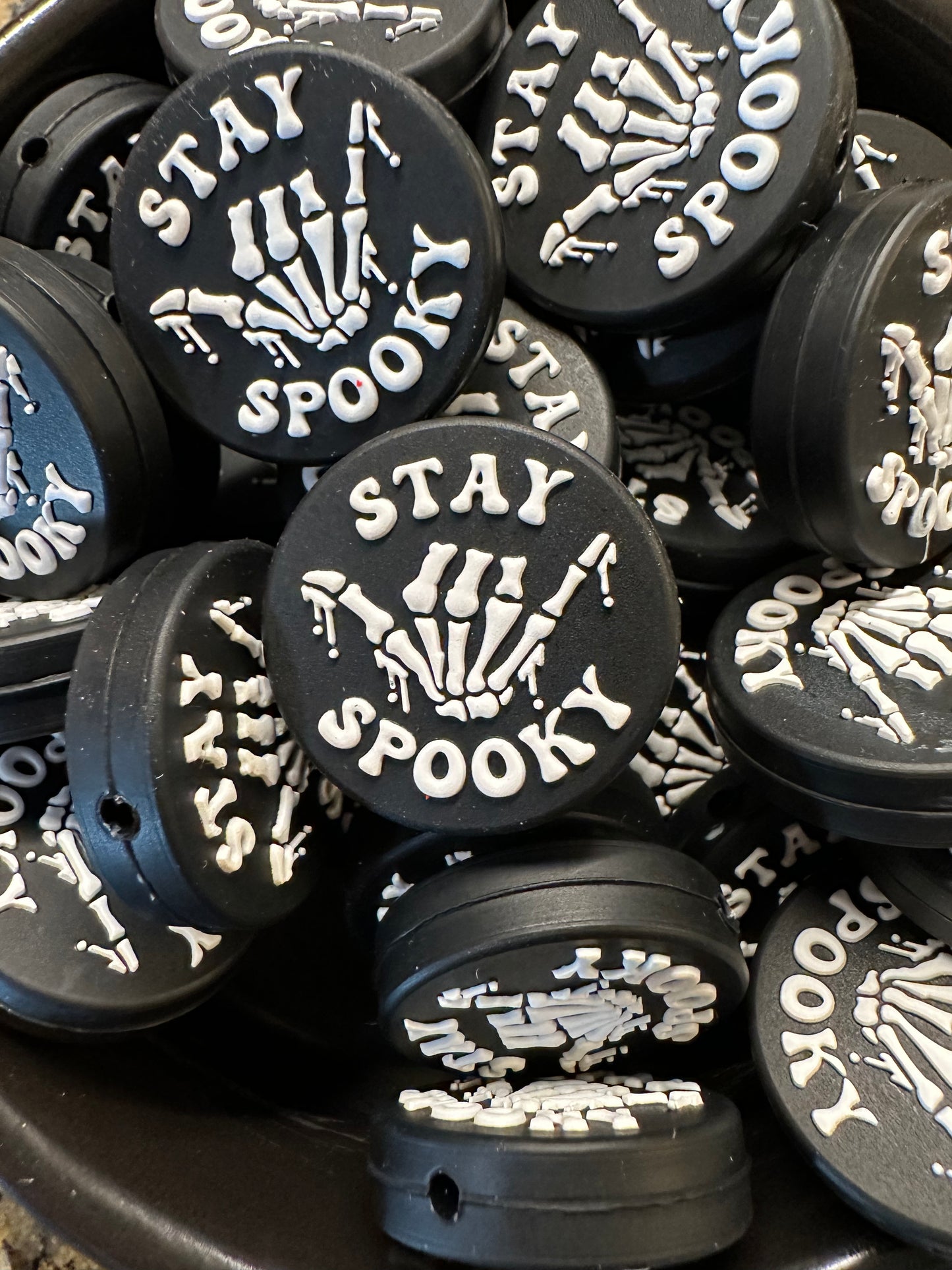 Stay Spooky Silicone Focal (White)