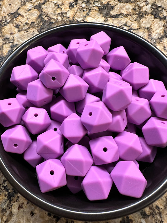 14mm PURPLE Silicone Hexagon