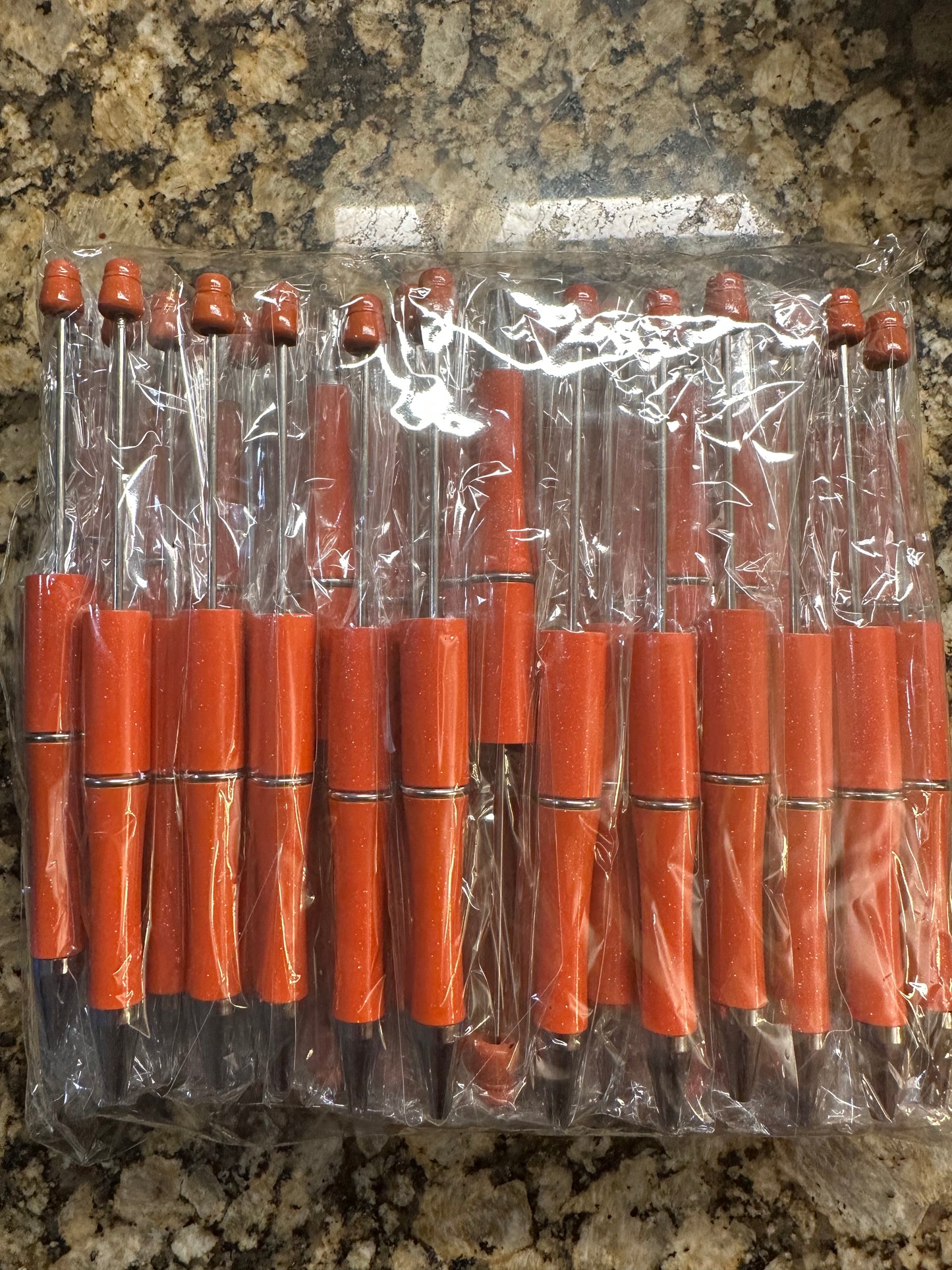 Orange Beadable Pen (plastic)