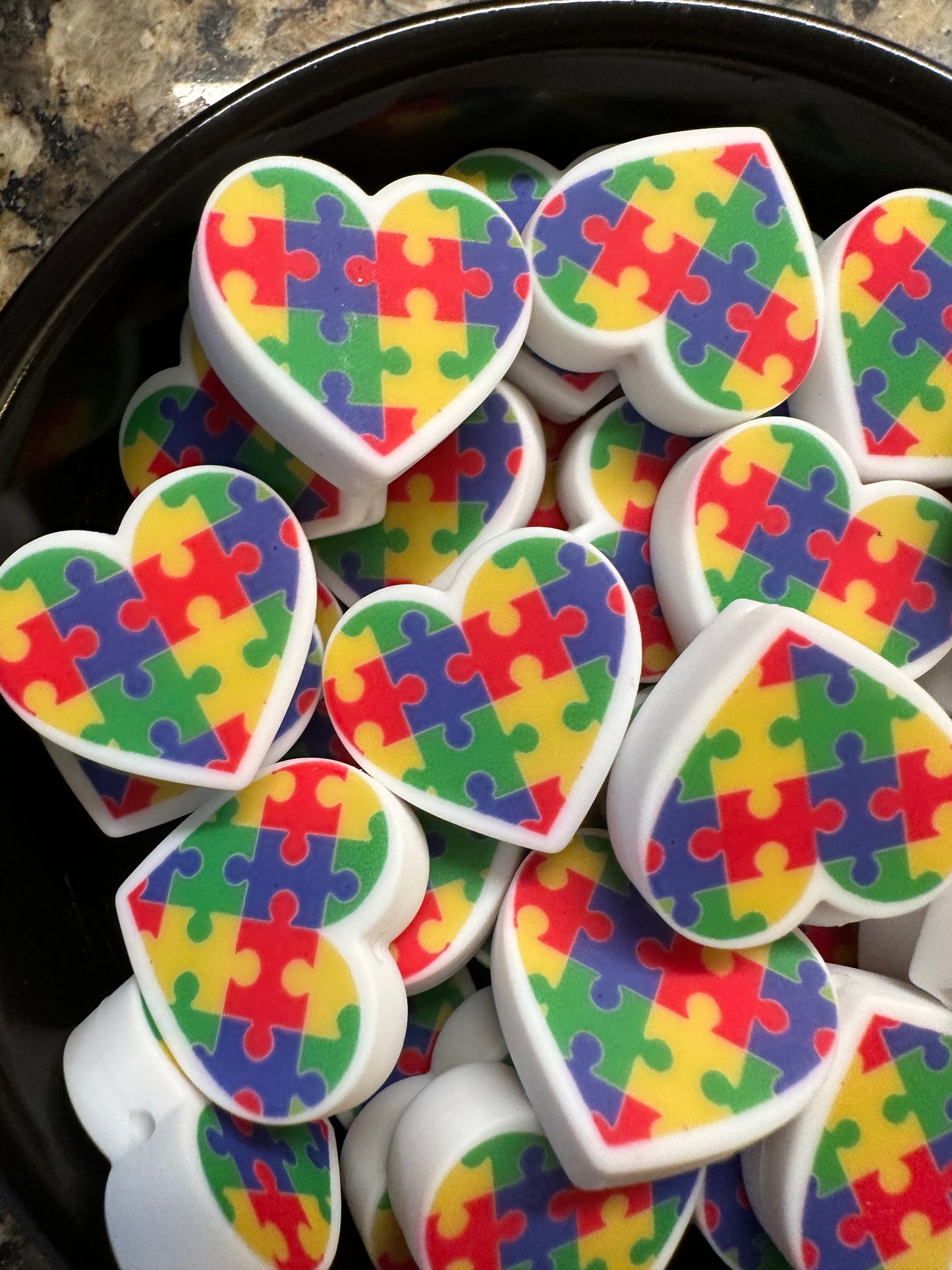 Autism Heart Silicone Focal