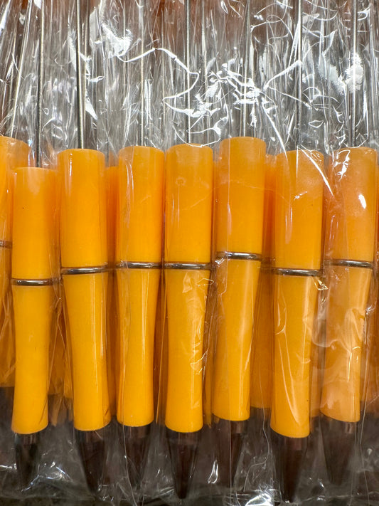 Tangerine Beadable Pen (plastic)