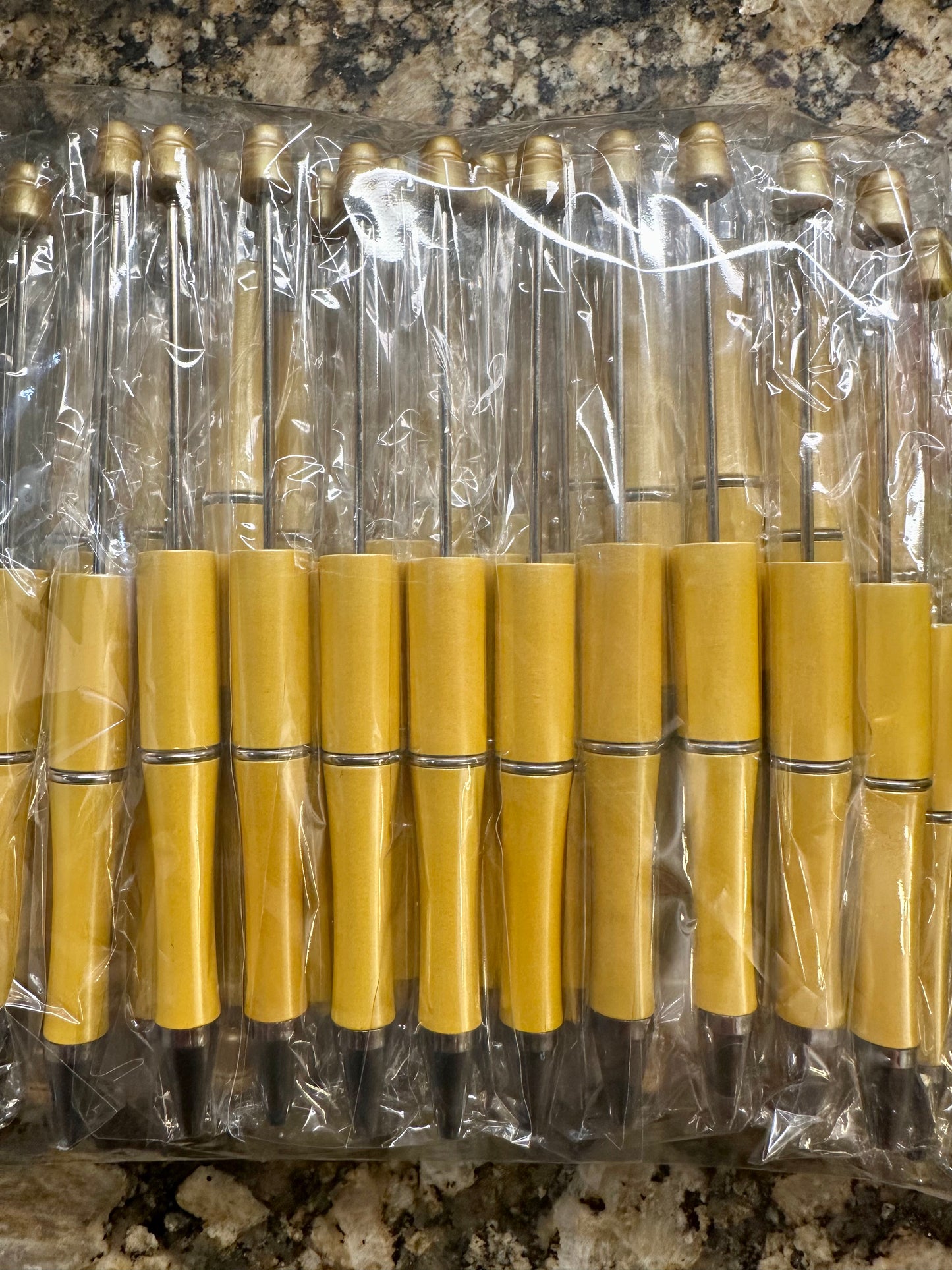 Golden/Yellow Beadable Pen (plastic)