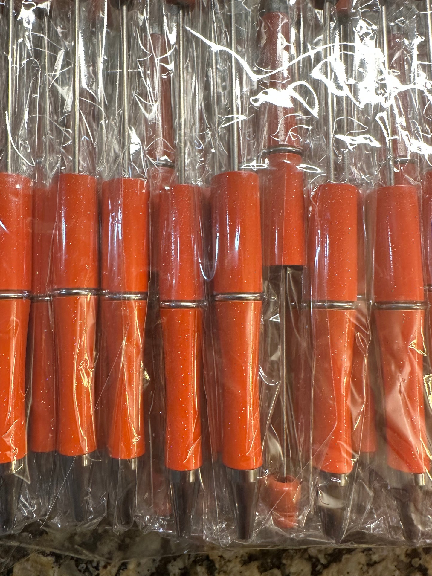 Orange Beadable Pen (plastic)