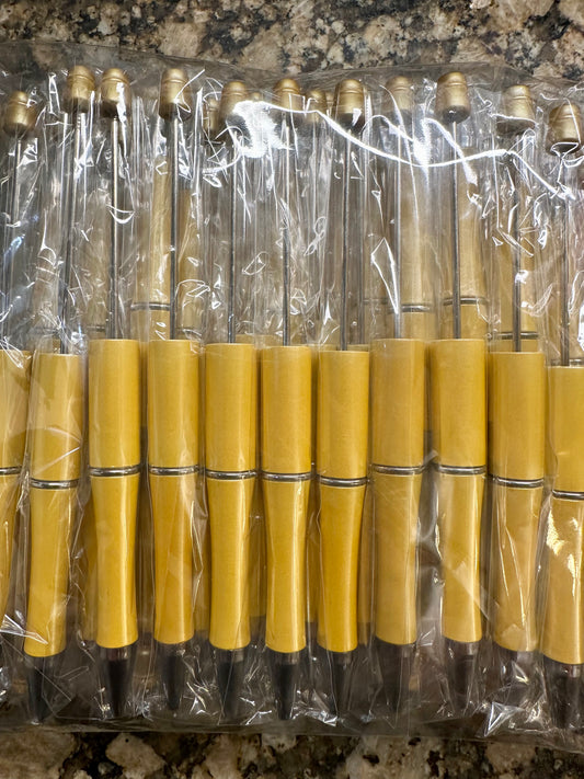 Golden/Yellow Beadable Pen (plastic)