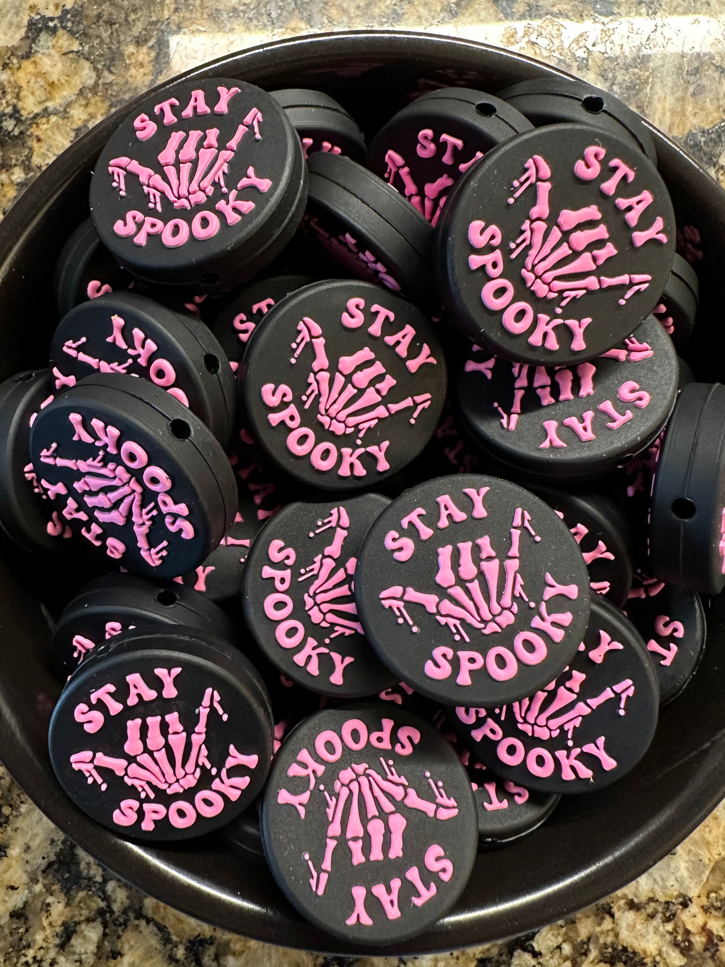Stay Spooky Silicone Focal (PINK)