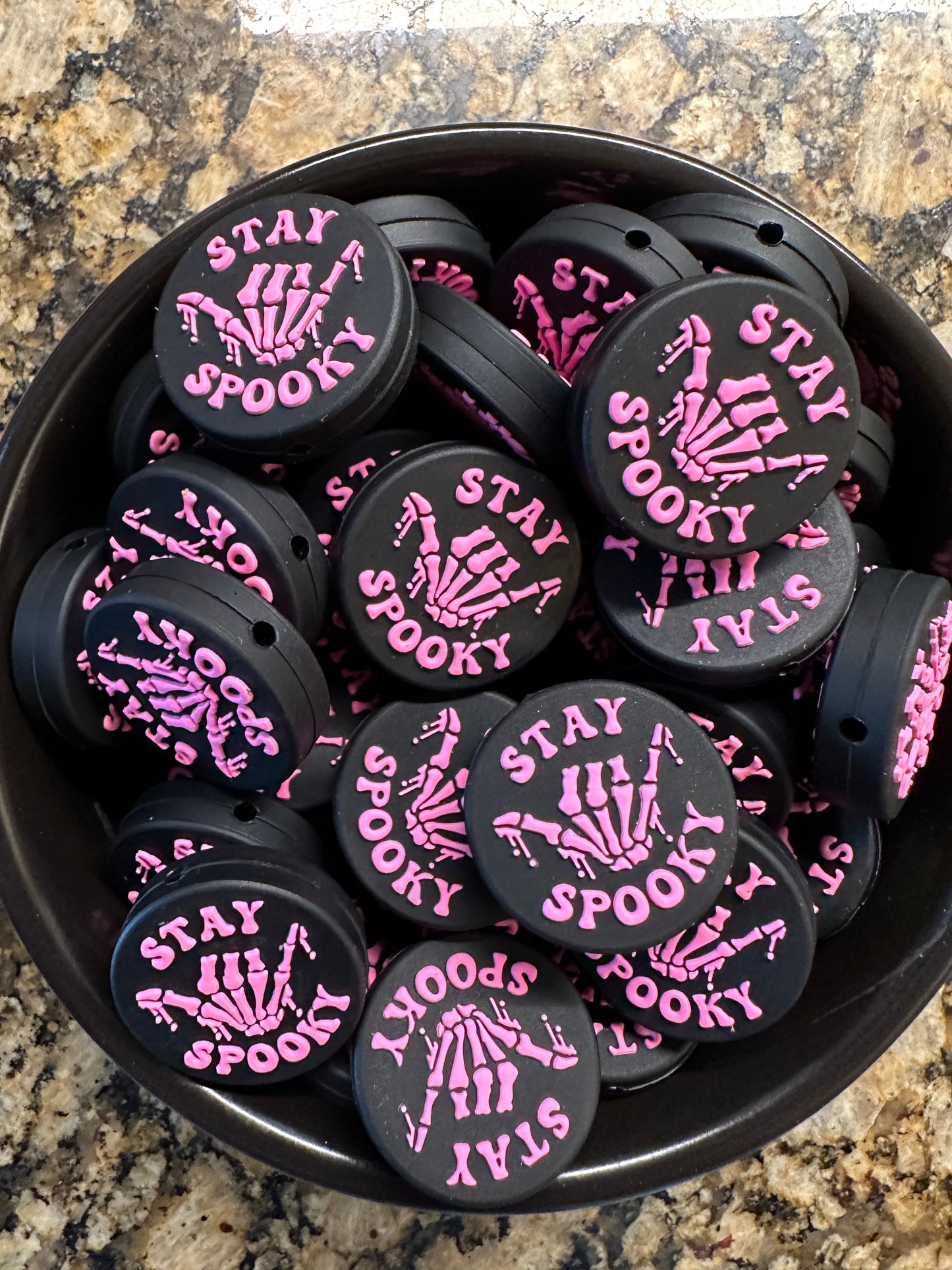 Stay Spooky Silicone Focal (PINK)