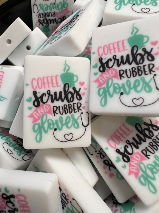 Coffee Scrubs and Rubber Gloves Silicone Focal