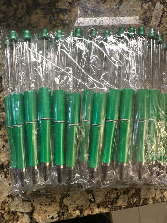 Green Beadable Pen (plastic)