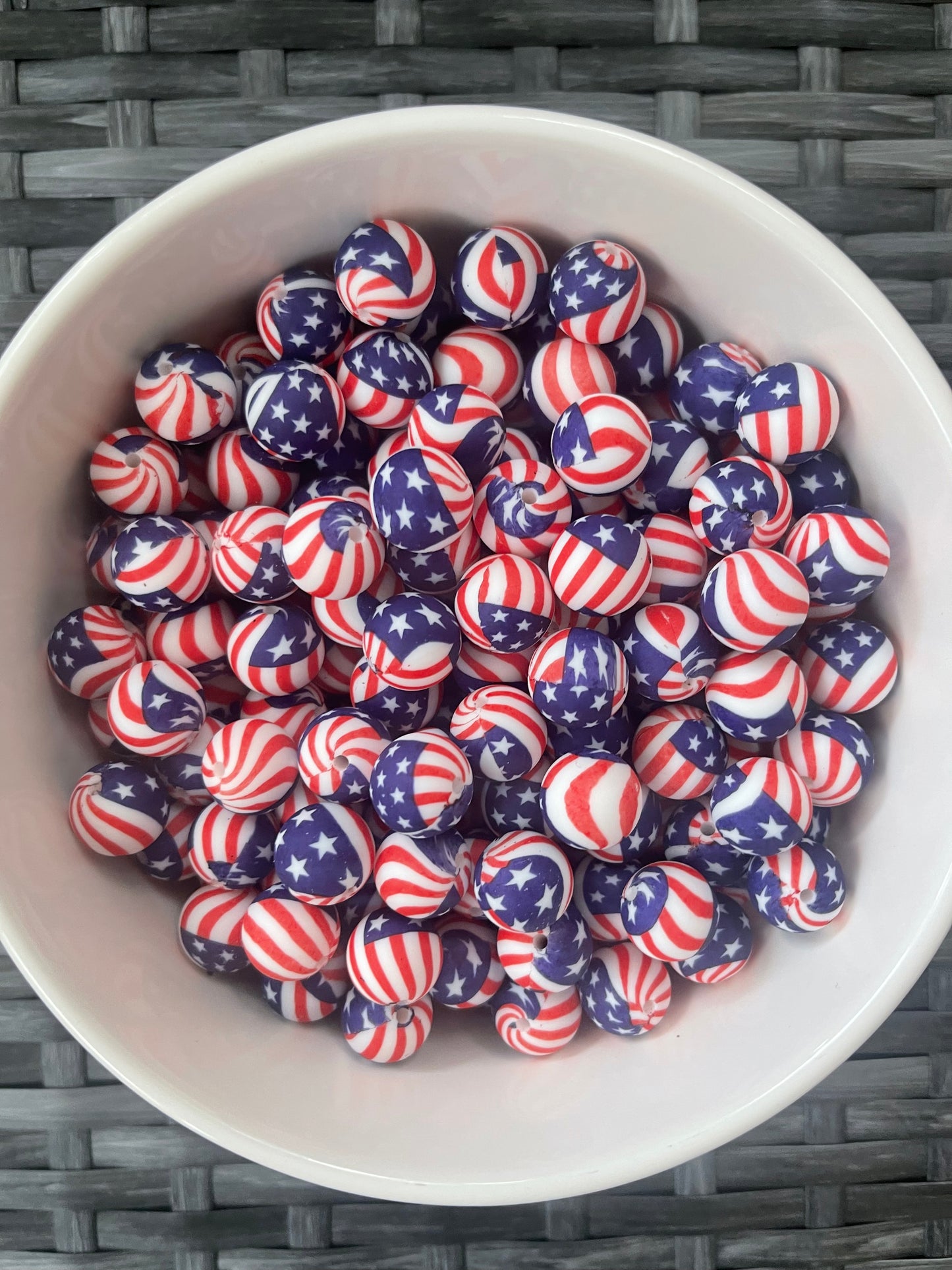 American Flag Print Silicone (15mm)