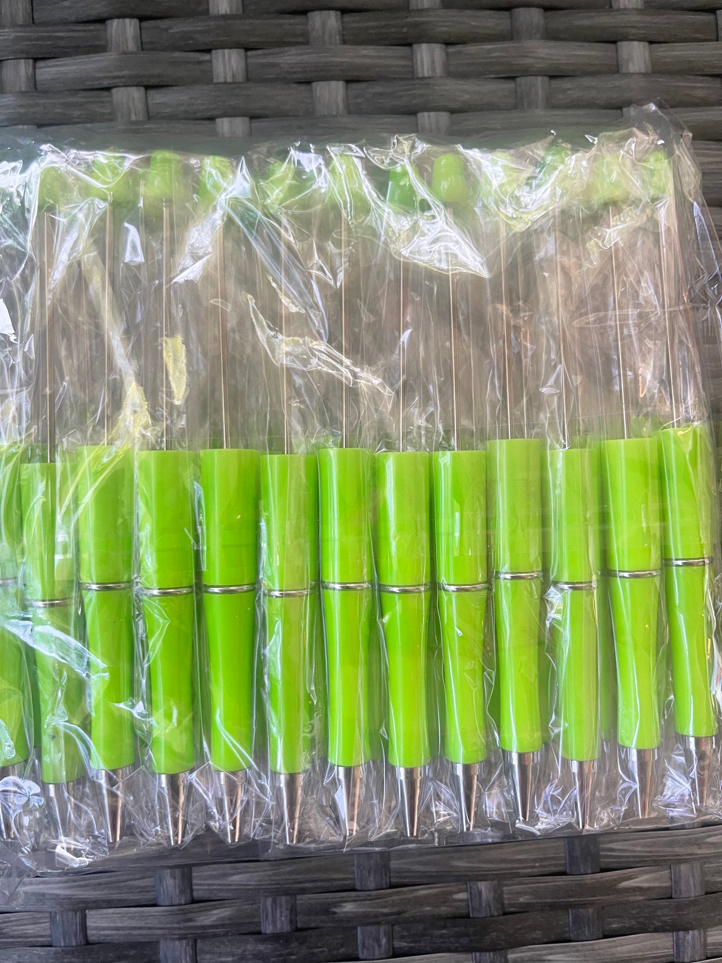 Lime Green Beadable Pen (plastic)