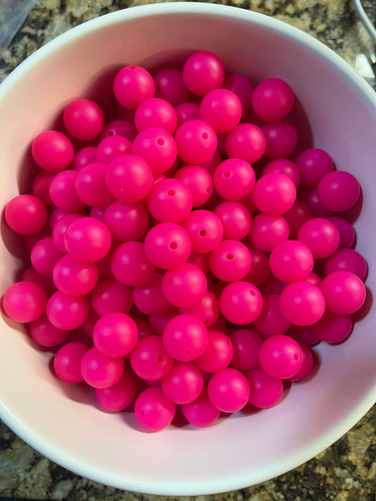 Hot Pink Silicone Round (15mm)