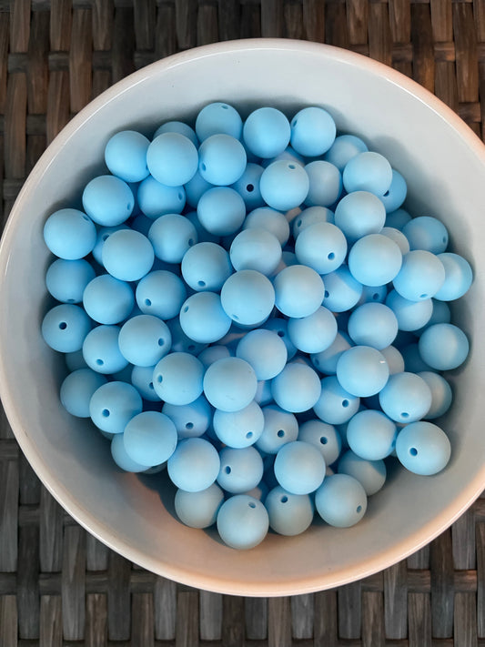 LIGHT BLUE Silicone Round (15mm)