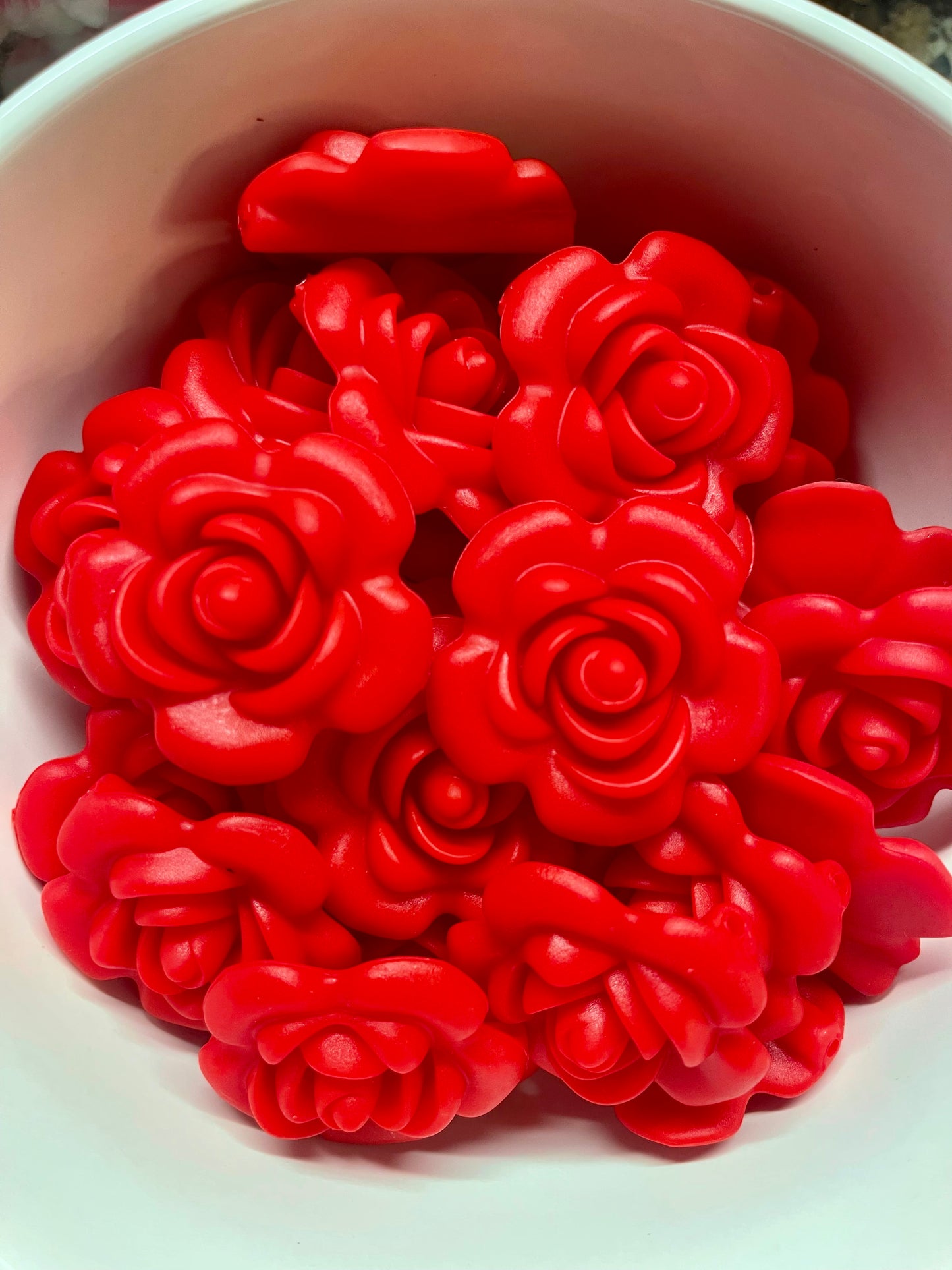 Red Rose Silicone Focal