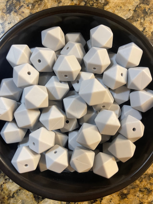 14mm LIGHT GRAY Silicone Hexagon