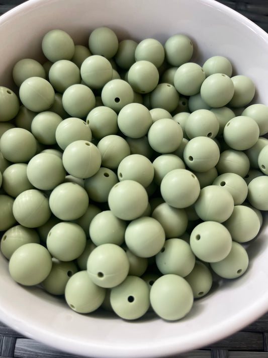 Light Olive Silicone Round (15mm)