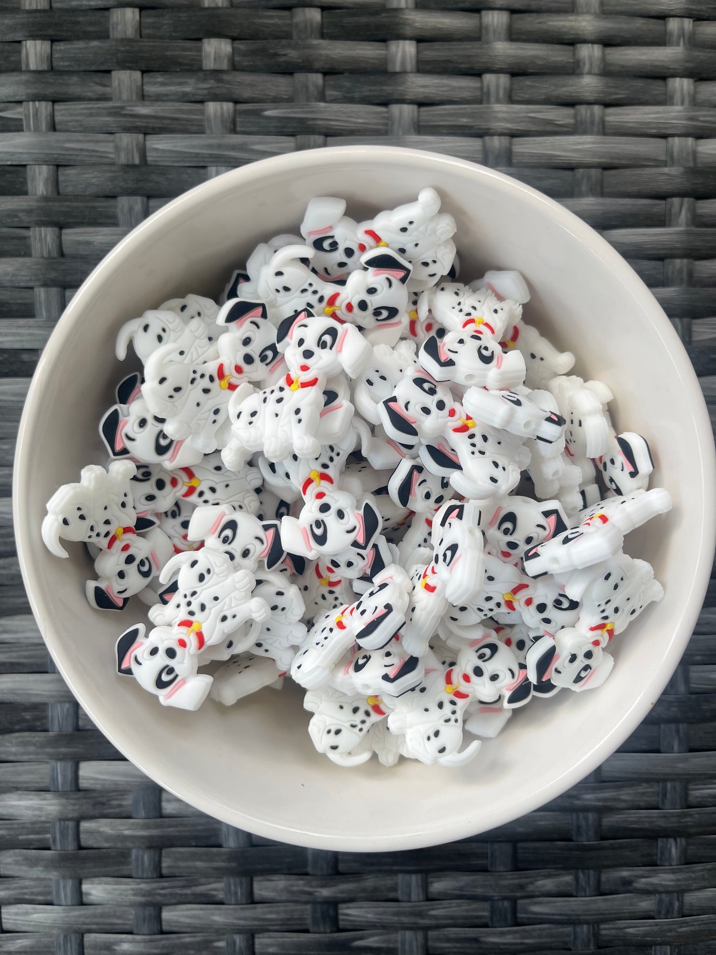 Dalmatian Silicone Focal Bead