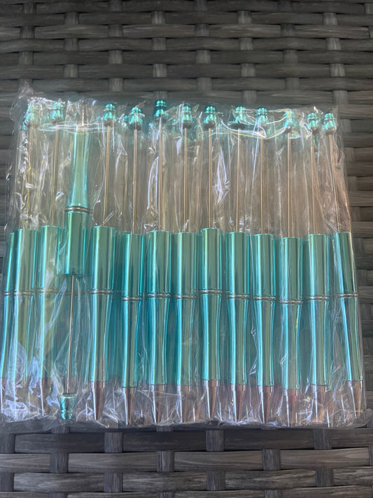 Turquoise CHROME Beadable Pen (plastic)