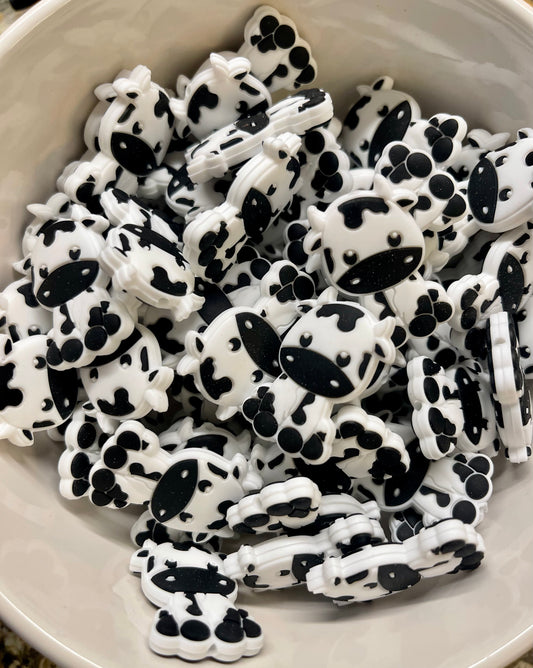 (Black/white) Cow Silicone Focal