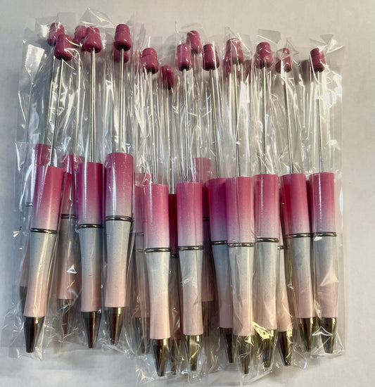 Pink Ombré Beadable Pen (plastic)