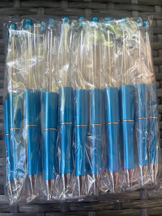 Blue Beadable Pen (plastic)