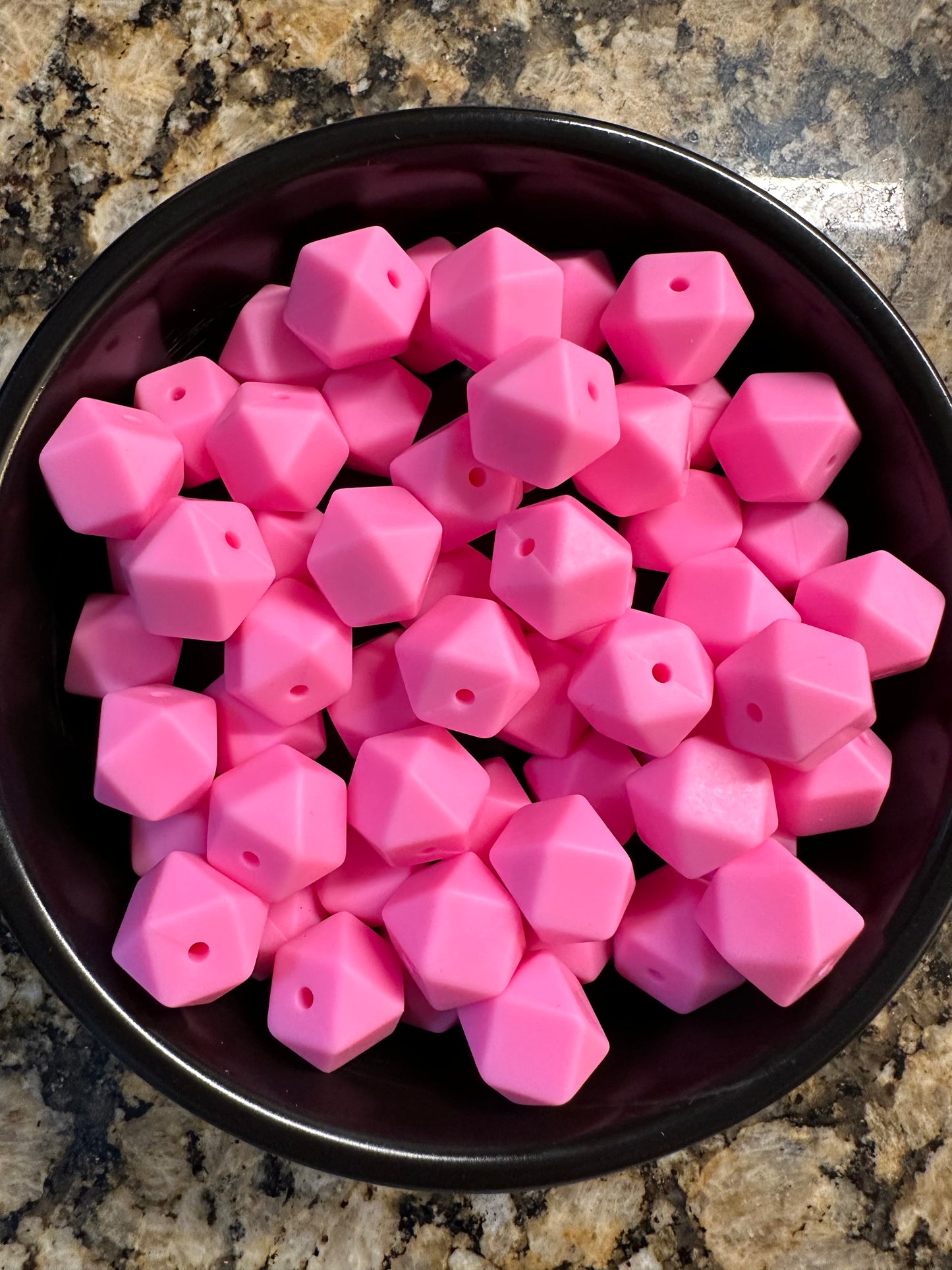 14mm PINK Silicone Hexagon